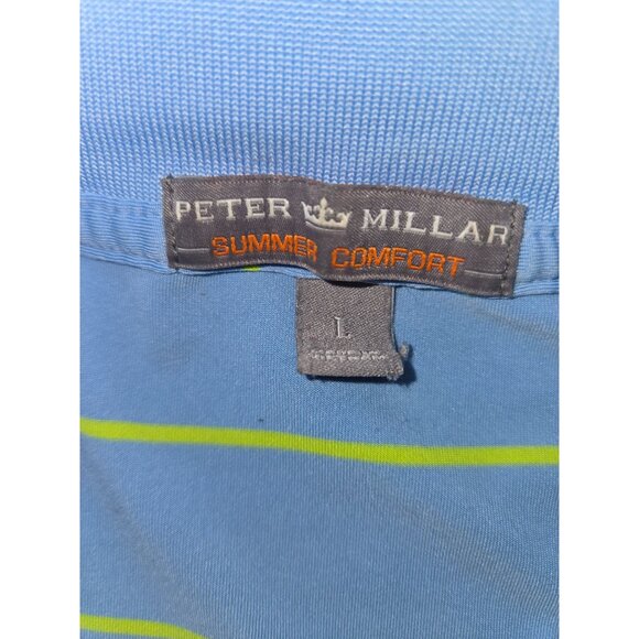 Peter Millar Mens Summer Comfort Blue Polo Shirt Large - Picture 5 of 7